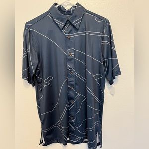 Mens Sig Zane Shirt Blue with Gray pattern